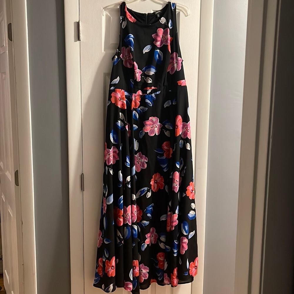 Torrid black floral event dress